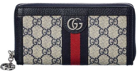 gucci zip around wallet blue